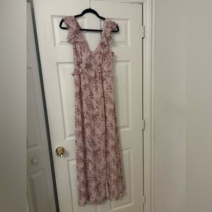 Francesca's Collections Pink Ruffled Maxi Dress for Weddings